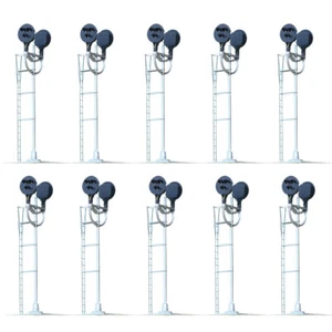 10X HO Scale Model Tri-Lights Block Signal Fine Made Metal 2 Opposite Targets - Picture 1 of 10