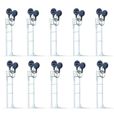 10X HO Scale Model Tri-Lights Block Signal Fine Made Metal 2 Opposite Targets - Image 1 of 4