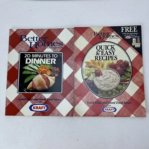 Lot 2 Better Home & Gardens Cookbooks Kraft Quick Easy 20 Minutes SC 1990 - Picture 1 of 14