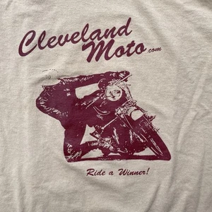 Cleveland Moto Motorcycles Scooters Tshirt Large? Tan Beige - Picture 1 of 11