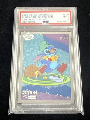 2023 Disney 100 Chrome The Clock Strikes Snack Time SC-6 Stitch in Costume PSA 9 - Image 1 of 2