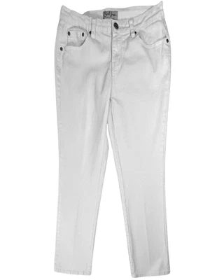 Earl Jean Women's Pants White Denim Stretch Straight Leg Embroidered Size 8 P - Image 1 of 4