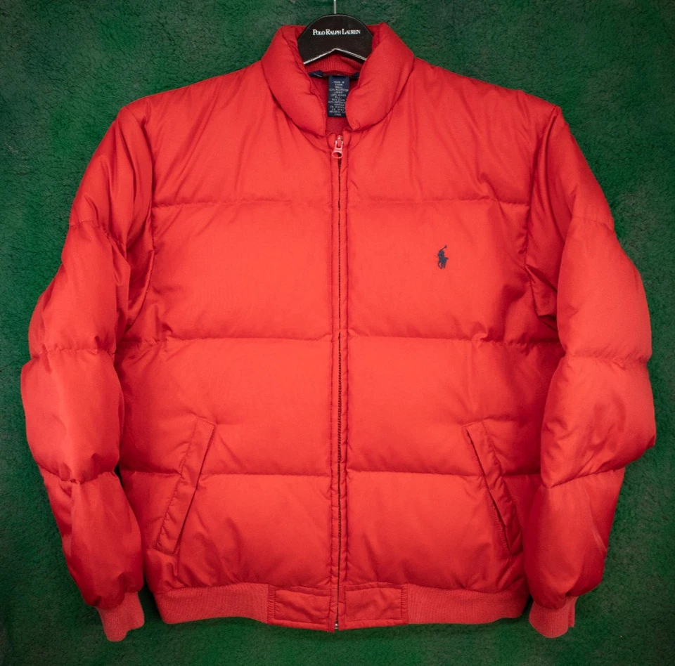 Vintage Red Women's Polo Puffer Down Coat Size Large - Image 1 of 4