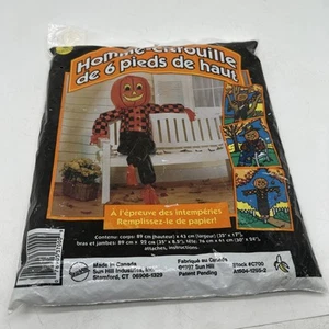1997 Vtg 6' Tall Pumpkin Man Halloween Decoration SunHill Factory Sealed J64 - Picture 1 of 7