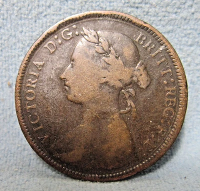 1884 Victoria DC Great Britain HALFPENNY Half Penny Europe UK COIN - Image 1 of 2