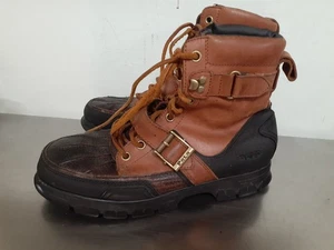 Polo Ralph Lauren Men's Oslo Low LTHR/SUEDE Waterproof Boots Size 9.5D-NICE! - Picture 1 of 11