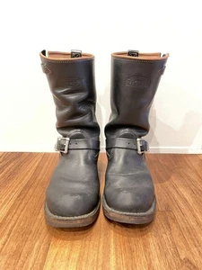 Custom Wesco Leather Engineer Boots in Black #1013 - Picture 1 of 5