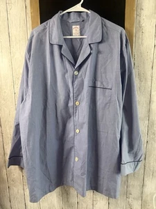 Brooks Brothers 346 XL blau feste Baumwolle Langarm Pyjama Oberteil Shirt - Bild 1 von 5