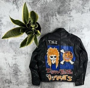 Vintage Tyla Tiger Tailz Wildhearts Rock Punk Real Leather Racing Custom Jacket - Picture 1 of 24