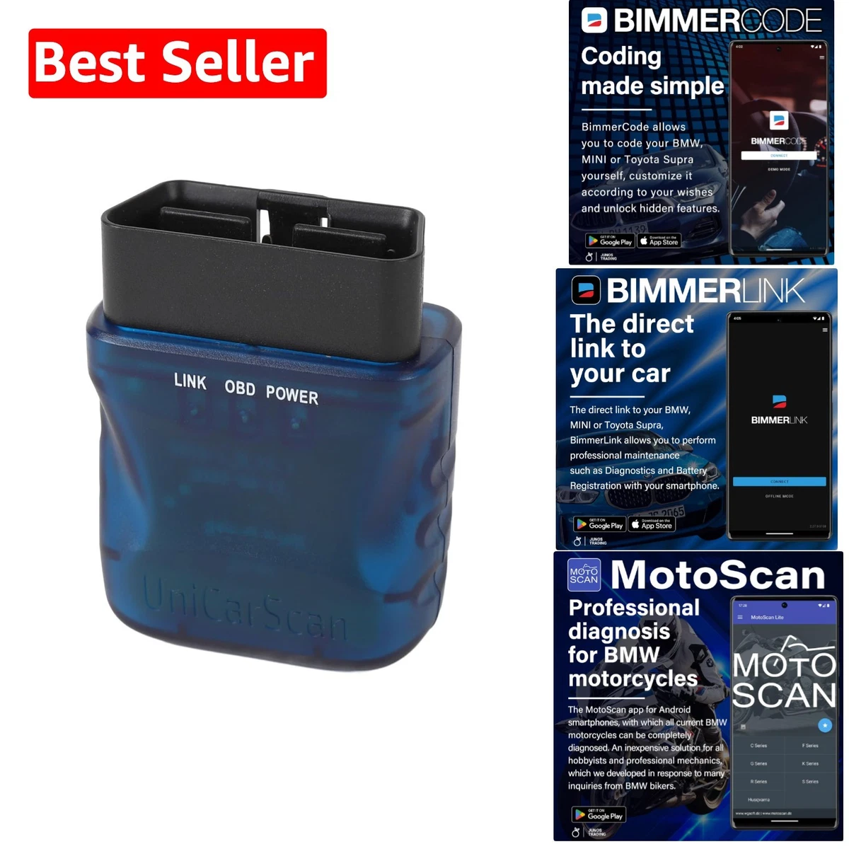 UniCarScan UCSI-2100 Bluetooth Scanner for Cars and Bikes