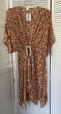 Twig & Arrow Kimono Mujer Nuevo con Etiquetas Óxido Multi Floral Cuerda Corbata Cárdigan Cubierta Boho Foto 1 de 4