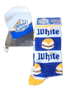 White Castle Classic ‘The Crave’ Striped Men’s Crew Socks Size 6-12 - Picture 1 of 5