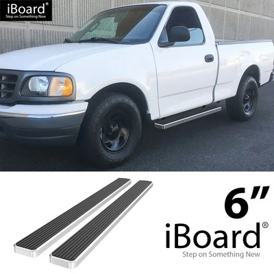 APS Running Board Side Step 6in Silver Fit Ford F150 F250 LD Regular Cab 97-03 - Image 1 of 4