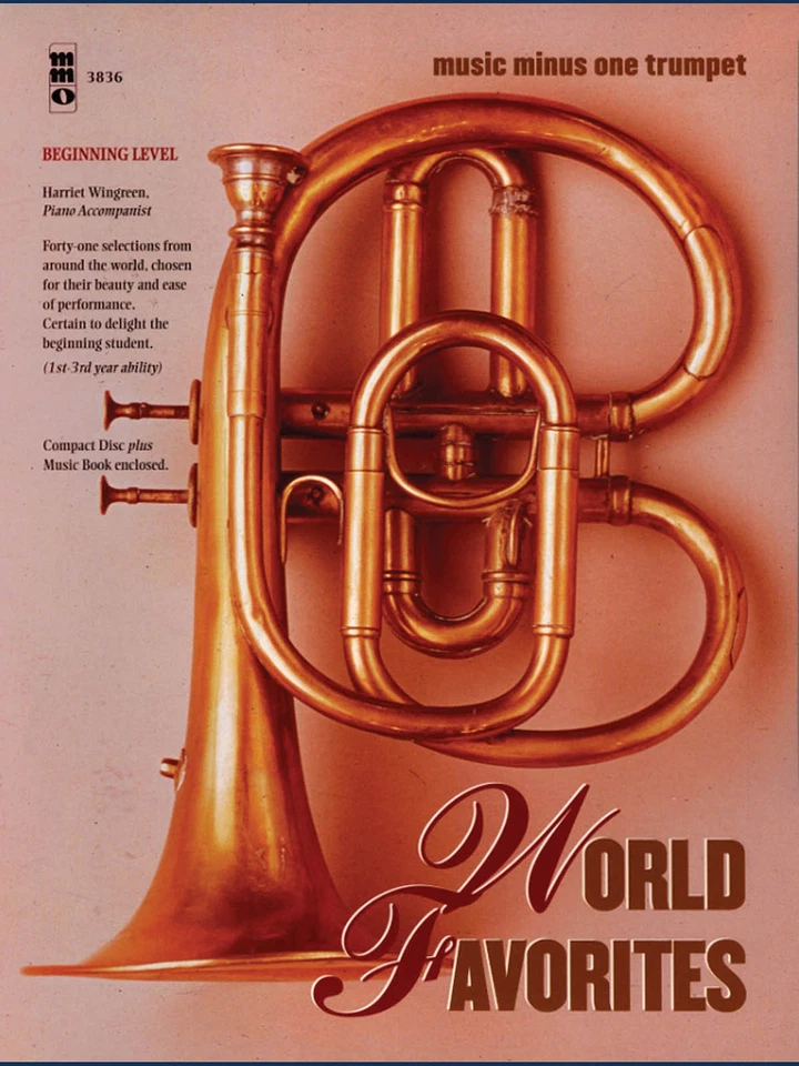 World Favorites Beginning Level Trumpet Sheet Music Minus One Play-Along Book CD - Image 1 of 1