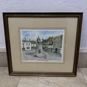 VTG ARTIST SIGNED LIMITED EDITION PRINT 20/400 MARKET PLACE, WANTAGE Jan Collins - Picture 1 of 10