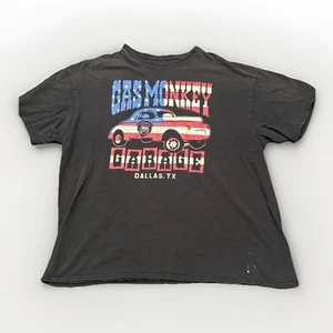 Gas Monkey Garage T Shirt Mens 2XL Black Y2K Biker Red White Blue - Picture 1 of 4