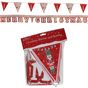 Christmas Party - Hanging Decorations - 2 Pack Banner & Bunting Set