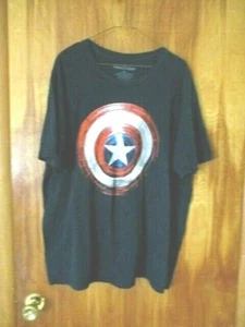 Marvel Captain America T-Shirt XL dunkelblau Kurzarm 100% Baumwolle - Bild 1 von 4