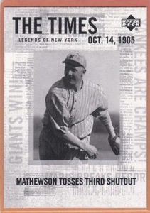 2001 UPPER DECK LEGENDS OF NEW YORK BASEBALL CHRISTY MATHEWSON #162 NMMT+ *A2363 - Picture 1 of 1