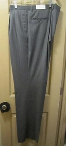 NEU GR. 42 W COSANI GRAU SILBER GESTREIFT ANZUGHOSE, FALTE VORNE, POLY VISKOSE, NEU MIT ETIKETT - Bild 1 von 9