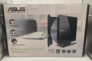 ASUS-SDRW-08D1S-U USB 2.0 External Slim DVD+/RW Drive Open Box - Picture 1 of 3