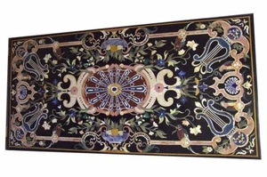 48" x 24" Marble Table Top Pietra Dura Floral inlay Work Home Decor - Picture 1 of 2