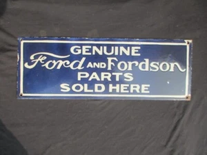 Porcelain Ford & Fordson Parts Enamel Metal Sign Plate Size 25.5" x 9" Inches - Picture 1 of 5