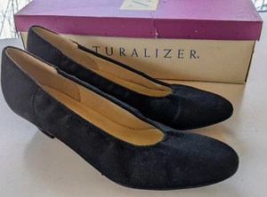 Vintage Naturalizer Black Suede "Roslyn" Heel Pumps Shoes Sz 6.5AA Narrow W/Box - Picture 1 of 7
