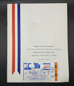 MSG Opening Even 1968 "USO Salute" Bob Hope Ticket and Program - Plus Extra - Picture 1 of 4