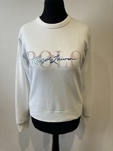 POLO RALPH LAUREN Pullover weiß Rundhalsausschnitt L/S mit großem Logo Damen Größe XS sehr guter Zustand - Bild 1 von 13