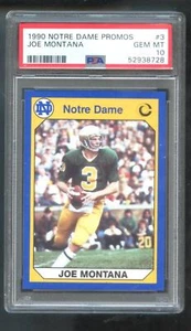 1990 Notre Dame PROMO Collegiate Collection #3 Joe Montana Graded Card PSA 10 - Picture 1 of 2