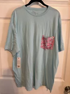 Neu mit Etikett Simply Southern T-Shirt aqublue Top rosa Seepferdchen Design auf der Tasche Größe L - Bild 1 von 5