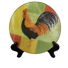 Cooking Concepts Kitchen Cutting Serving Board, Rooster, Round Tempered Glass