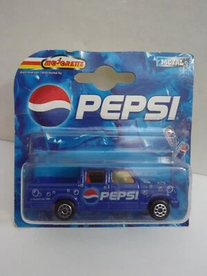 Majorette Pepsi Short Card Blue Chevrolet 4 Door Pickup Truck  1/64 Scale - Image 1 of 3