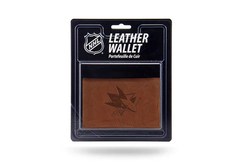 San Jose Sharks Leather Tri Fold Wallet Embossed Logo Cover