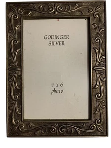 "Marco de fotos Godinger plateado 4x6"" foto 7,5x5,5"" diseño de desplazamiento sobre marcas de escotilla" - Imagen 1 de 4