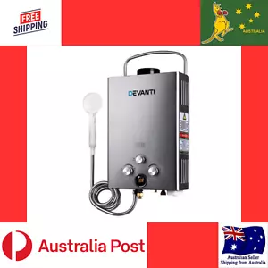 Devanti Portable Gas Water Heater 8LPM Outdoor Camping Shower Grey Out Back 4WD - Picture 1 of 6