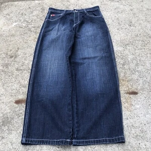 VTG Southpole Jeans Mens 34x32 Blue Baggy Red Tab Wide Leg Y2k Skater Hip Hop - Picture 1 of 16