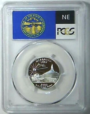 2006-S 25C State Quarter Nebraska PCGS PR69 DCAM 90% Silver 22ltlo0107 - Image 1 of 2