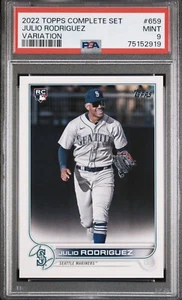 2022 Topps Complete Set Julio Rodriguez Variation #659 MINT PSA 9 ROOKIE CARD - Imagen 1 de 2