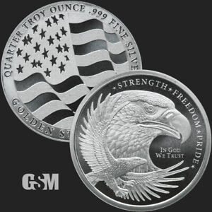 1 - 1/4 oz .999 Silver Round - GMS Silver Eagle - Brilliant Uncirculated - New