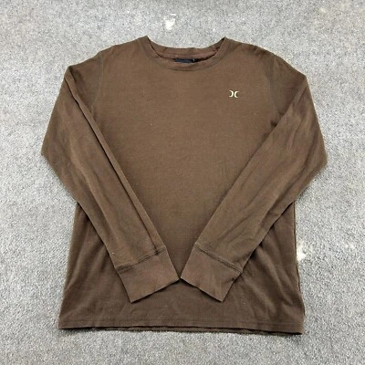 VINTAGE Hurley Shirt Mens L Brown Long Sleeve Thermal Waffle Knit Cotton Y2K - Image 1 of 4