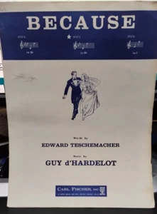 Because - Sheet Music 1959 by Guy d'Hardelot - Picture 1 of 5