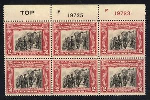 SCOTT 651 1929 2 CENT GEORGE ROGERS CLARK AUSGABE PLATTENBLOCK VON 6 POSTFRISCH OG F-VF! - Bild 1 von 2