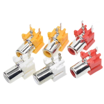 AV-8.4-5 2-pin/3-pin Audio Video Single Hole Socket PCB  Soldered Socket RCA  - image 1 of 2