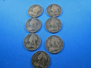 GREAT BRITAIN QUEEN VICTORIA MATURE DRAPED SET OF 7 1P 1895-1901 - Picture 1 of 6