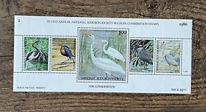 1986 NATIONAL AUDUBON SOCIETY Stamp - Wildlife Conservation Egret Heron