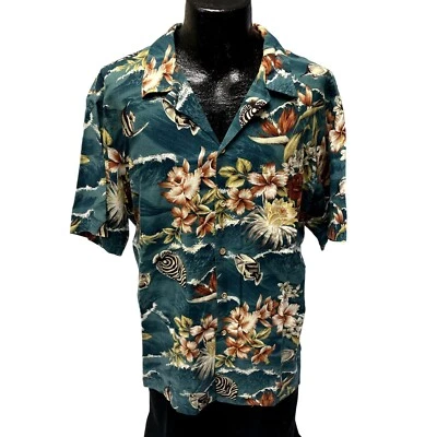 Vtg 80’s RJC Hawaiian Men's FLORAL Tropical HAWAIIAN Beach Camp Aloha Shirt 2XL - Image 1 of 4