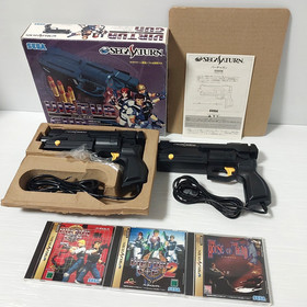 Sega Saturn lot of 2 VIRTUA GUN with 3 Japanese games For CRT TV Only Japan