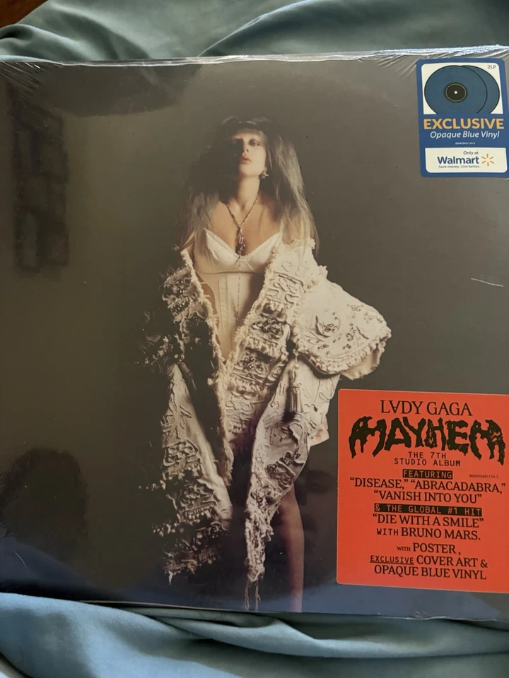Lady Gaga MAYHEM (Walmart Exclusive Opaque Blue 2 LP Vinyl) Sealed  - Image 1 of 4